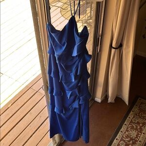 Elegant Blue Ruffle Dress